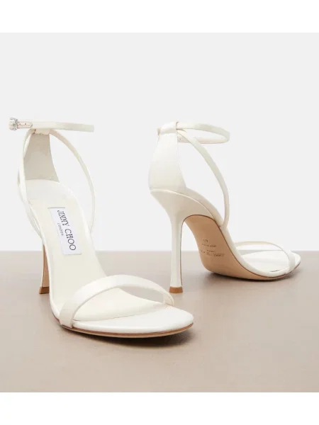 Sandale Jimmy Choo din satin alb