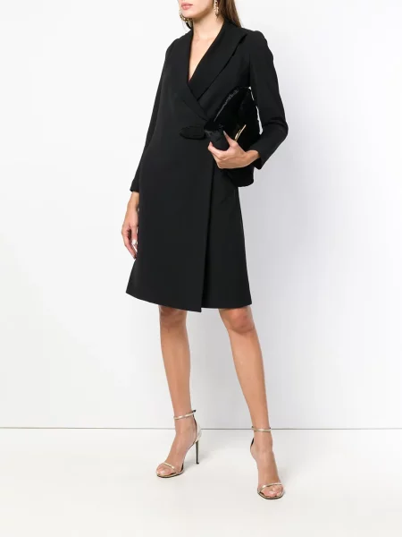 Zavinovací kabát Jean Paul Gaultier Pre-owned po kolena černý