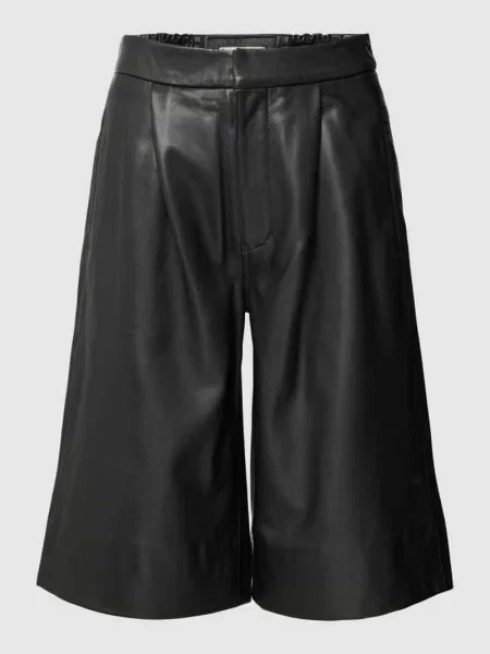 Bermudy z imitacji skóry Tommy Hilfiger czarne