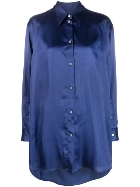 Cămașă Mm6 Maison Margiela din satin albastru