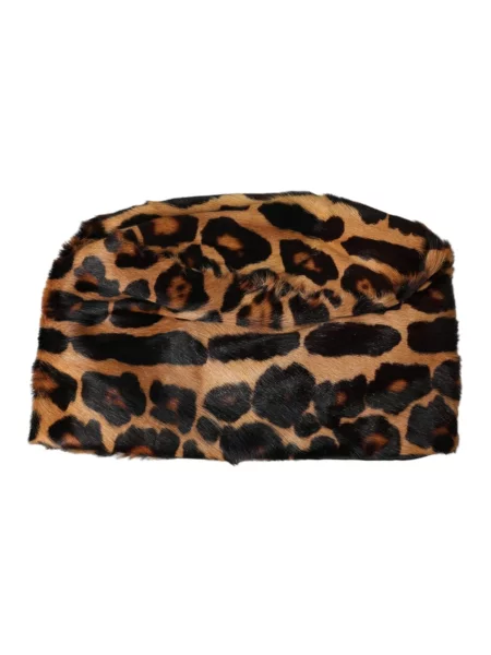 Czapka Dolce And Gabbana skórzana brązowa