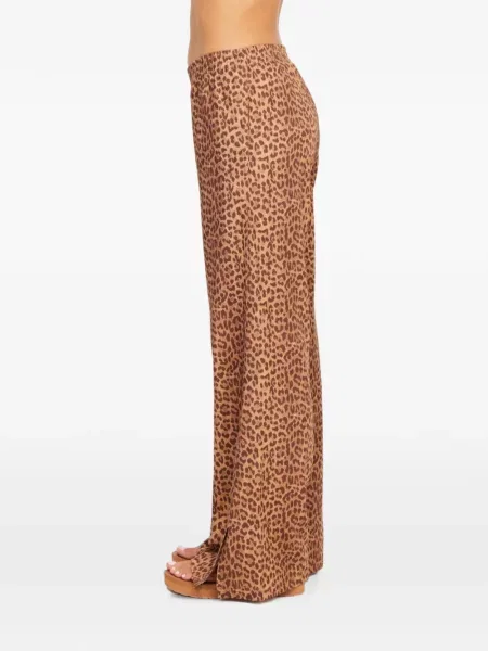Pantaloni The Upside cu imagine cu model leopard maro