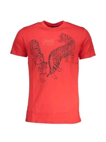 Tricou Cavalli Class cu imagine cu dungi de tigru roșu