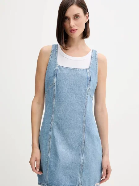 Traper haljina Calvin Klein Jeans mini ravna plava