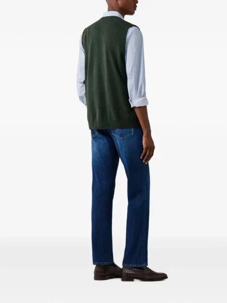 Cardigan Hackett London fără mâneci verde