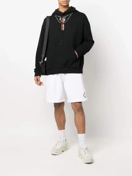 Raštuotos bermuda šortai Marcelo Burlon County Of Milan balta