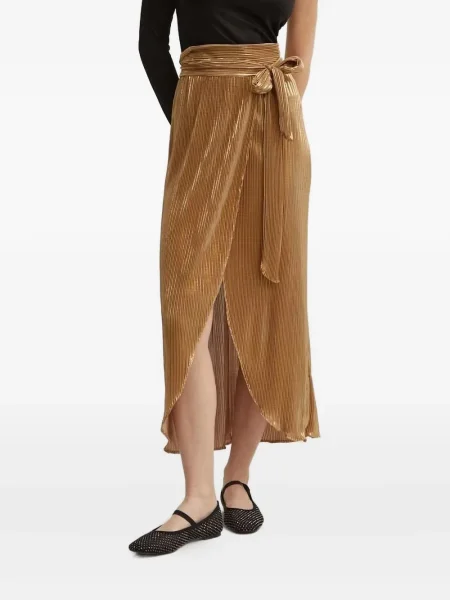 Spódnica plisowana Never Fully Dressed do kolan kopertowa brązowa