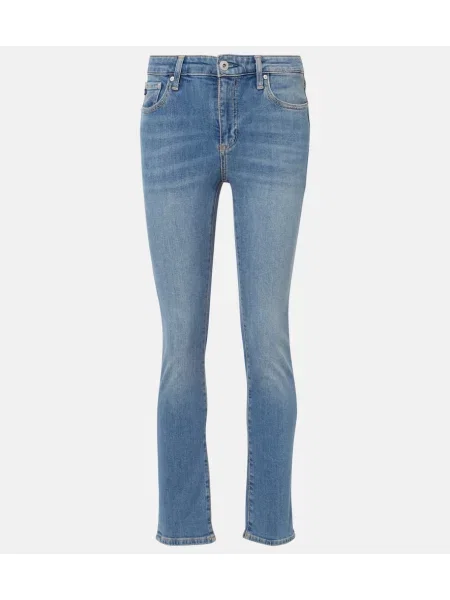 Дънки Ag Jeans с висока талия синьо