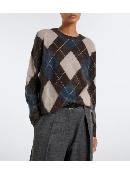 Pulover Lisa Yang din cașmir cu model argyle