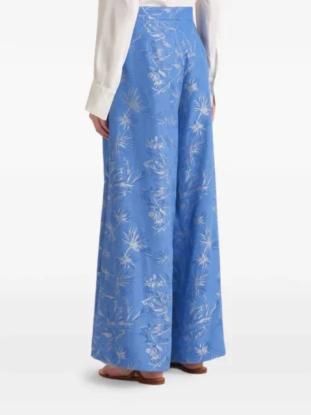 Pantaloni palazzo Maliparmi cu imagine albastru