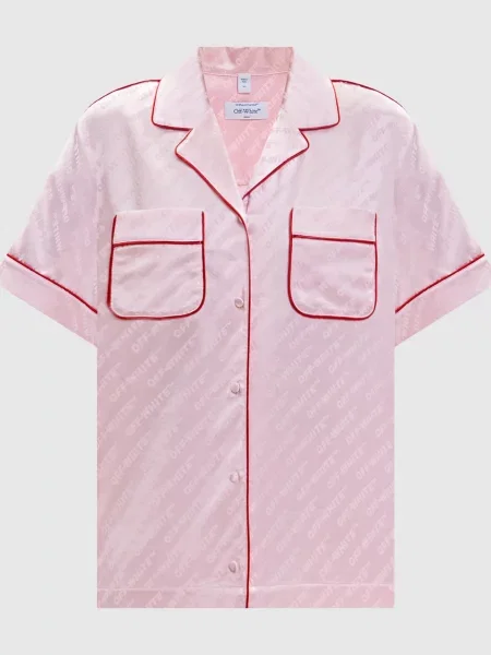 Сорочка в піжамному стилі Off-white рожева