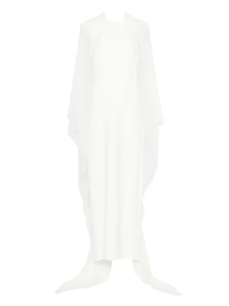 Rochie maxi Alberta Ferretti transparente de costum alb