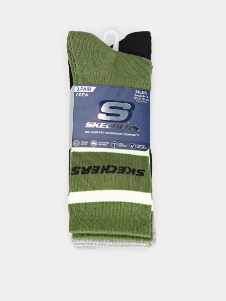 Skechers Набір шкарпеток Зелений/чорний Бавовна/поліестер чорні