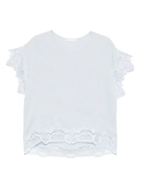 Bluzka Maurizio Mykonos koronkowa niebieska