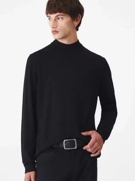 Medicine sweter lekki z półgolfem czarny