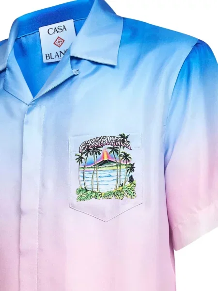 Košile Casablanca s potiskem s přechodem barev modrá