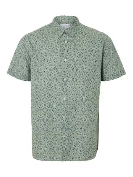 Selected Homme Marškiniai New Linen žalia