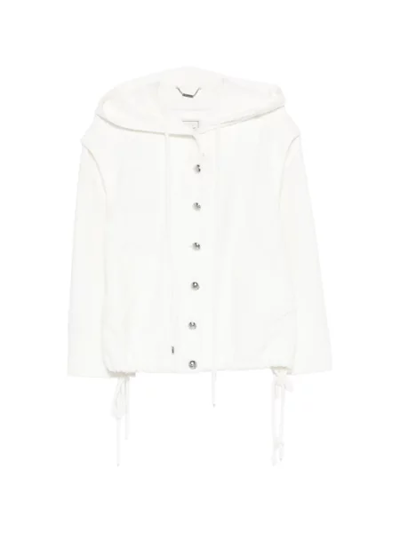 Bouclé geacă Blumarine cu glugă alb