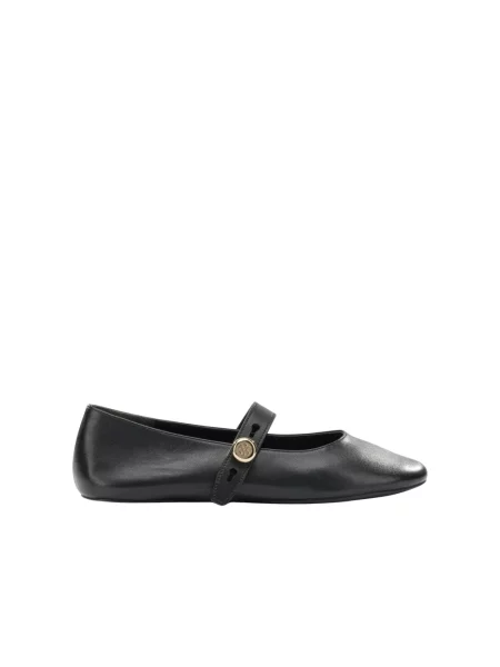 Balerinki Tory Burch skórzane czarne