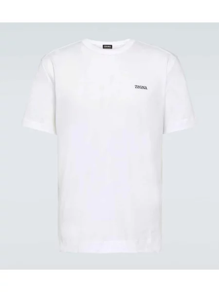 Tricou Zegna din jerseu alb