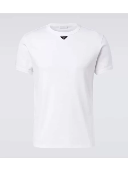 Tricou Prada din jerseu alb