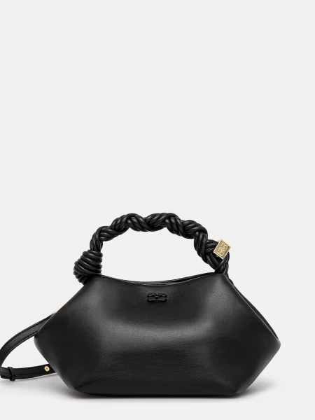 Geanta de piele Ganni din piele negru