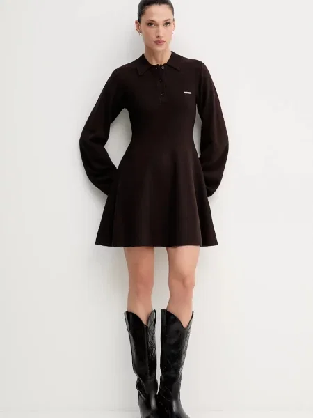 Rotate rochie mini evazați maro