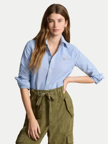 Koszula slim fit Polo Ralph Lauren z długim rękawem niebieska