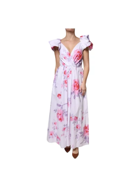 Sukienka maxi Philosophy Di Lorenzo Serafini w kwiatki biała