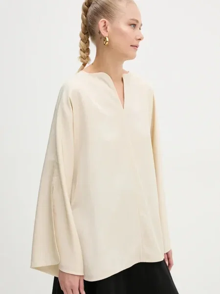 Блуза By Malene Birger с изчистен дизайн бежово