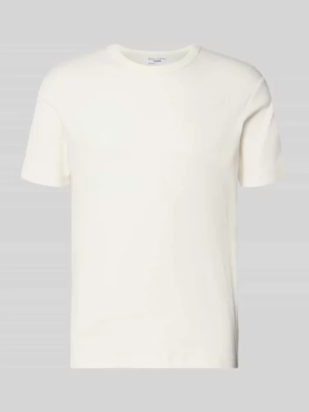 T-shirt o kroju regular fit z mieszanki bawełny Marc O'polo Denim biała