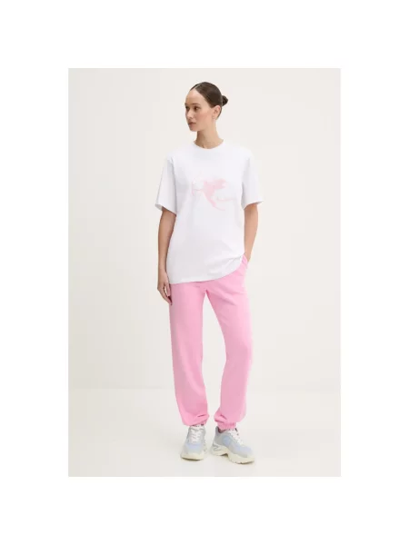 Spodnie dresowe Msgm z logo różowe