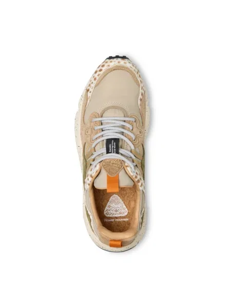 Sneakersy Flower Mountain skórzane w kwiatki beżowe
