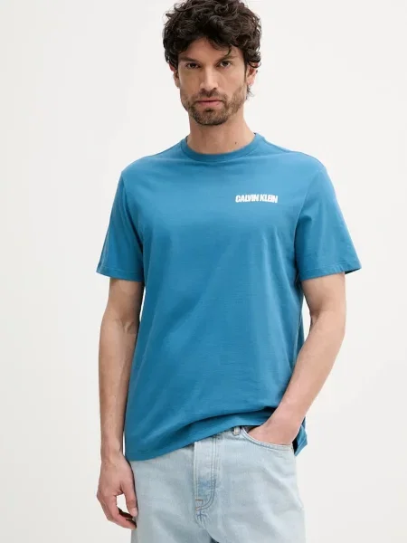 Kratka majica Calvin Klein Jeans turkizna