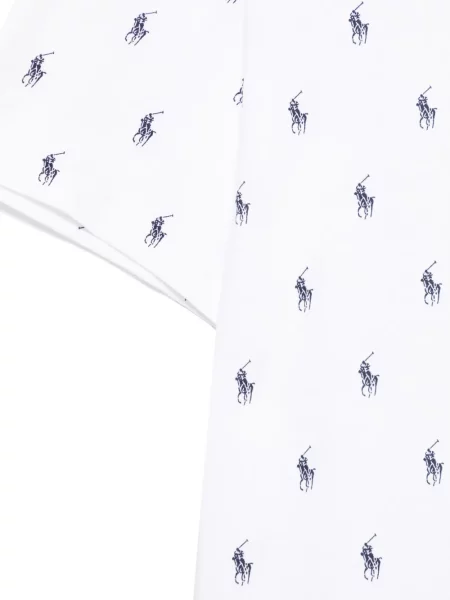 Поло тениска Polo Ralph Lauren с принт бяло