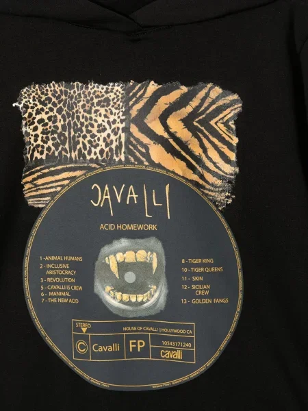 Bluza z kapturem dziecięca Roberto Cavalli czarna