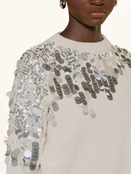 Marella Sweter Mllcalcio Z Cekinami weiss