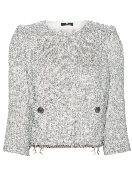Decupat geacă Elisabetta Franchi din tweed