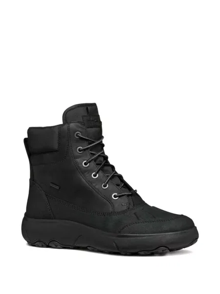Botine Geox cu șireturi din piele negru