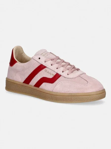 Gant sneakers din piele întoarsă Cuzima roz