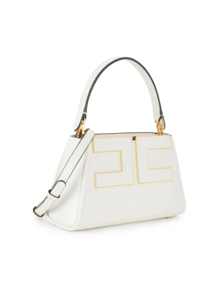 Torebka crossbody Elisabetta Franchi skórzana beżowa