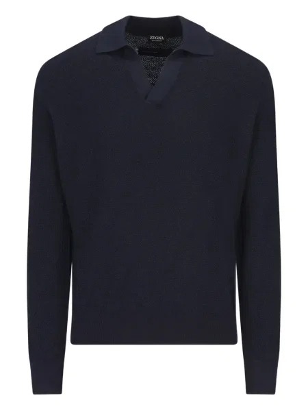 Polo Zegna din cașmir albastru