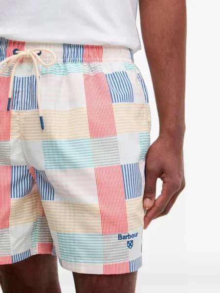 Slip de baie Barbour cu imagine alb