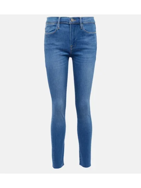 Skinny jeansy skinny Frame niebieskie