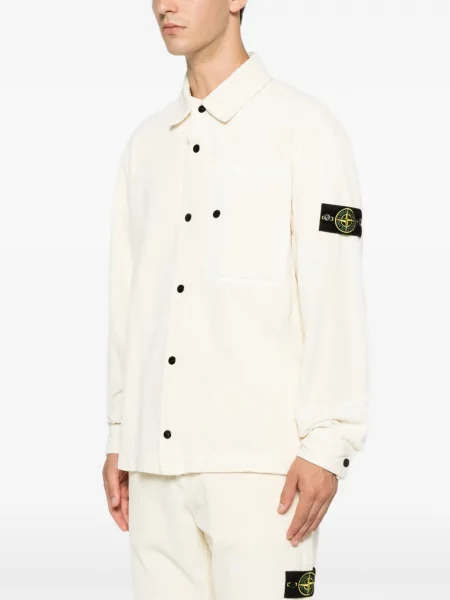 Πουκάμισο Stone Island κοτλέ πέτρες λευκό