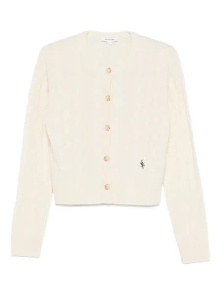 Cardigan Sporty & Rich tricotate alb