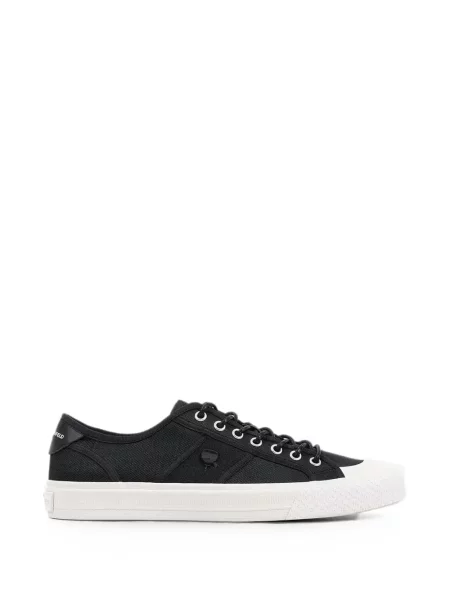 Sneakerși Karl Lagerfeld cu șireturi din dantelă cu autograf negru