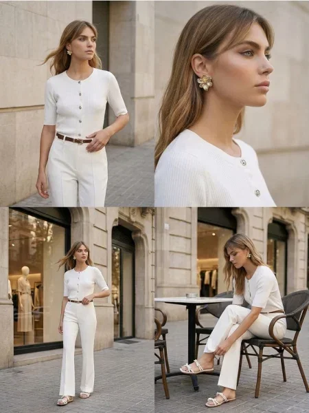 Рельєфний кардиган на ґудзиках білий