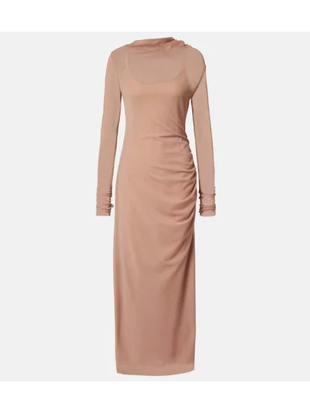 Rochie maxi Sir transparente de costum bej