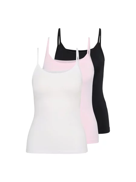 Only Petite Top ONLLOVE roza / črna bela